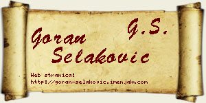 Goran Selaković vizit kartica